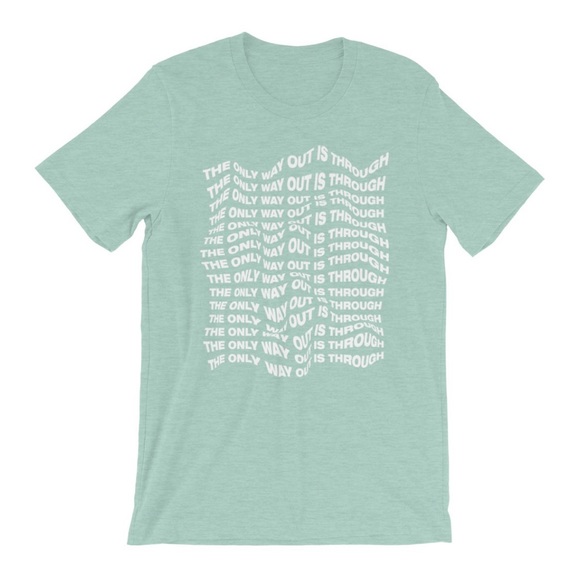 Sunshine Shop LA “Only Way Out” T-Shirt in Heathered Blue/Teal - Picture 1 of 1